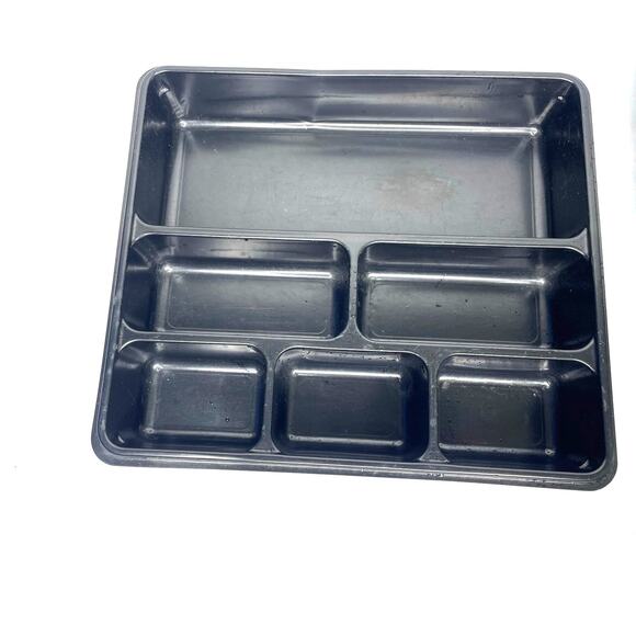 2 Black Desk Drawer Organizers, 6-Comp, Office or Makeup Holders - Used - Picture 4 of 6